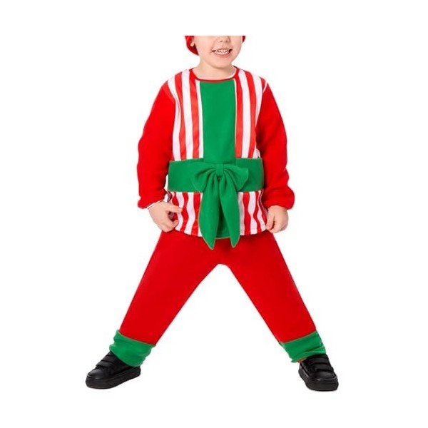 Runhomal Unisexe Enfant Costume dElfe de Noël Velours Déguisement Lutin Garçon Fille Déguisement Robin des Bois Cosplay Bonn