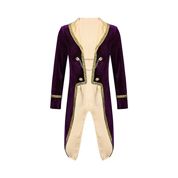 ranrann Enfant Garçon Déguisement Prince Veste Manches Longues Costume Queue de Pie Soirée Cosplay Carnaval Halloween Jeu de 