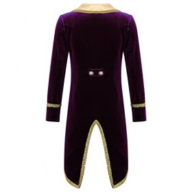 ranrann Enfant Garçon Déguisement Prince Veste Manches Longues Costume Queue de Pie Soirée Cosplay Carnaval Halloween Jeu de 