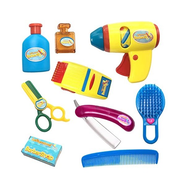 Accessoires de jeu colorés pour salon de coiffure avec tondeuse pour enfants 115D