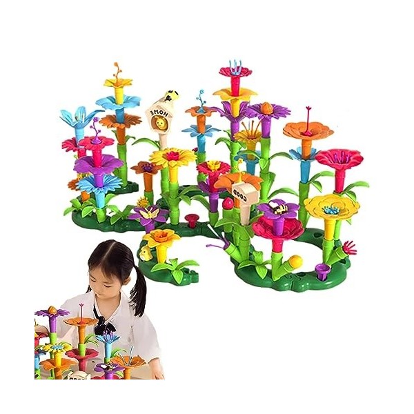 Foway Jouets empilables de Fleurs - Jouets empilables de Construction de Fleurs | Jeu dempilage de Construction de Fleurs ré