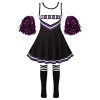 TiaoBug Enfant Fille Déguisement Pom-Pom Girl Costume Halloween Carnaval Uniforme Cheerleading Robe Danse Gymnastique avec Po