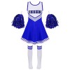 TiaoBug Enfant Fille Déguisement Pom-Pom Girl Costume Halloween Carnaval Uniforme Cheerleading Robe Danse Gymnastique avec Po