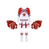 Mufeng Deguisement Pompom Girl Enfant, Uniforme de Pompom Girl Fille, Costume Cheer leader Enfant avec Pompoms, Cosplay Costu