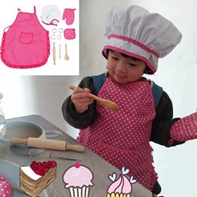 Déguisement Chef Cuisinier Costume Jouet pour Enfants Simulation Jeux de Rôle Costume Cosplay pour Carnaval Cosplay Halloween