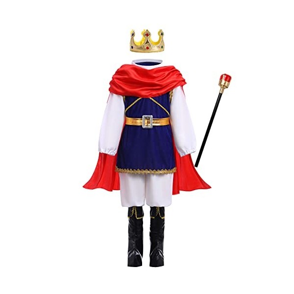 Déguisement Prince Roi Charmant pour Enfants Garçons Jeu de rôle Cosplay Carnaval Halloween Habiller Fête Noël Haut Pantalon 