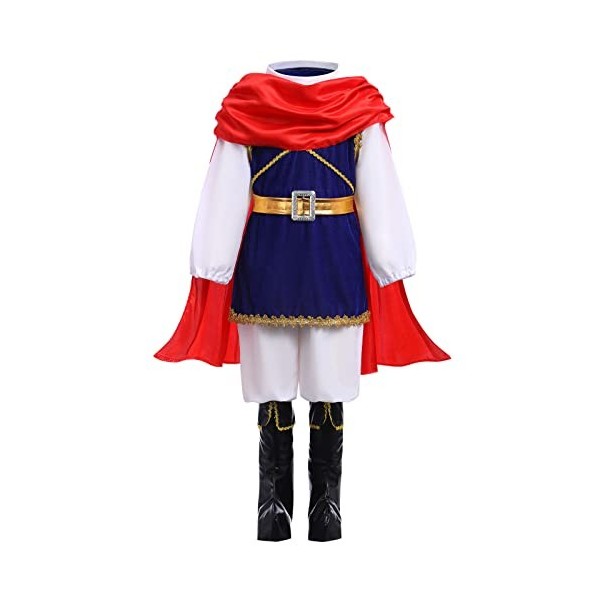 Déguisement Prince Roi Charmant pour Enfants Garçons Jeu de rôle Cosplay Carnaval Halloween Habiller Fête Noël Haut Pantalon 