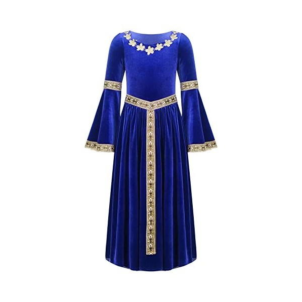 ranrann Robe Renaissance Fille Enfant Déguisement Médiéval Princesse Costume dHalloween Fête Carnaval Cosplay Halloween Tenu