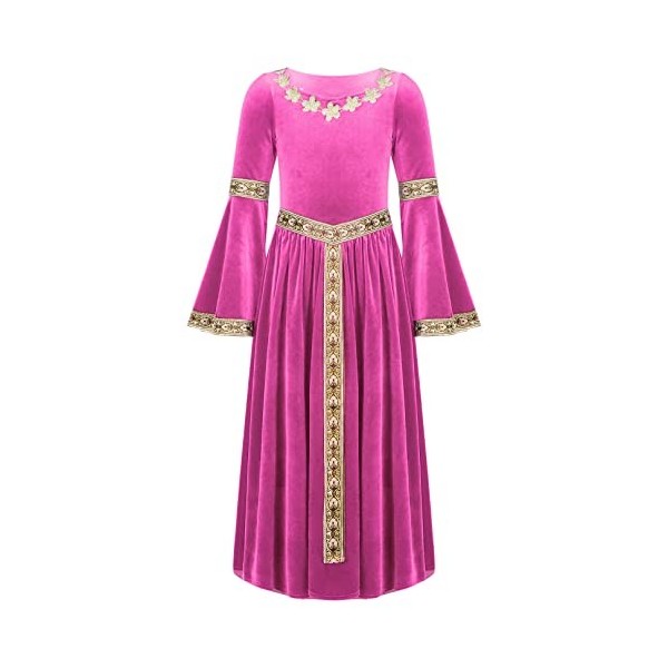 ranrann Robe Renaissance Fille Enfant Déguisement Médiéval Princesse Costume dHalloween Fête Carnaval Cosplay Halloween Tenu