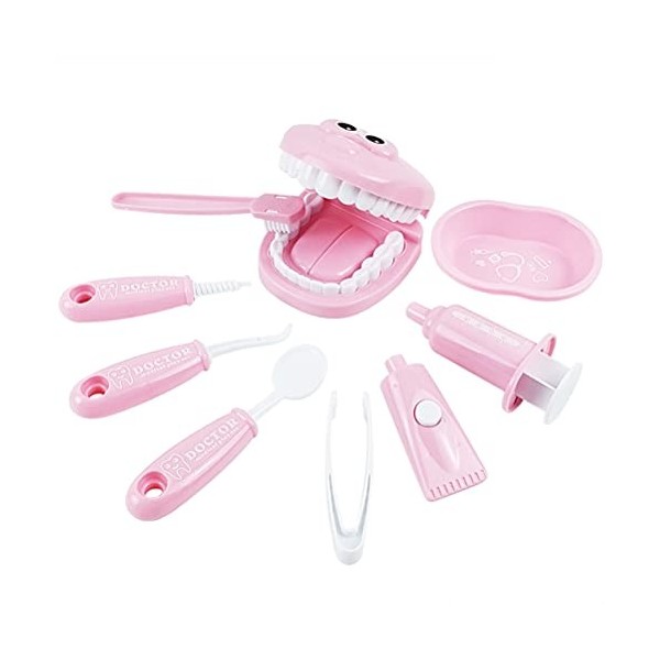 Tixiyu Kit de dentiste 9 pièces pour enfants avec bretelles, kit de médecins pour enfants, jeu de rôle pour garçons et filles