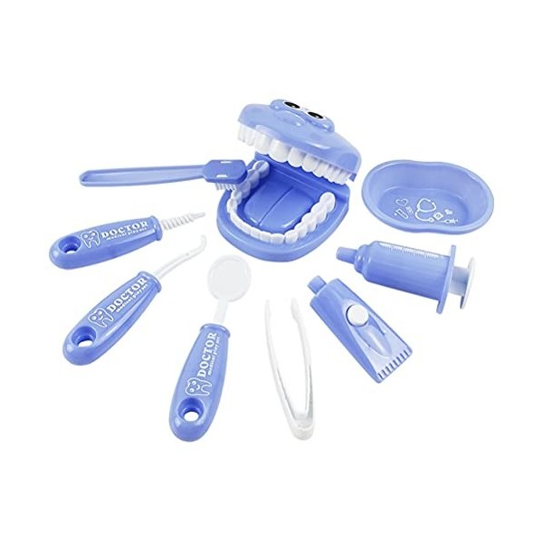 Tixiyu Kit de dentiste 9 pièces pour enfants avec bretelles, kit de médecins pour enfants, jeu de rôle pour garçons et filles