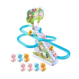 MagiDeal Ours Course Piste Jeu Piste Toboggan Jouets Musique avec Musique éducatif Montessori Jouet Piste Jeu Ensemble pour g