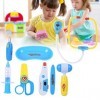 Acouto 9 Pcs Enfants Médecin Playset Éducatif Faire Semblant Outil Préscolaire Jeu de Rôle Jeu Jouets Faire Semblant en Bois 