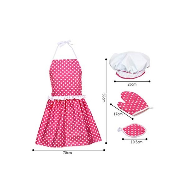 Amosfun 13 Pcs Enfants Cuisine Ensemble de Jeu Cuisine Et Cuisson Ensemble Enfants Tablier Chef Chapeau Cosplay Costume Jeu d