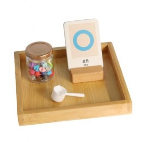 MagiDeal Jouets de reconnaissance des couleurs, pot détoiles, tri des couleurs, jouets Montessori en bois assortis, cuillère