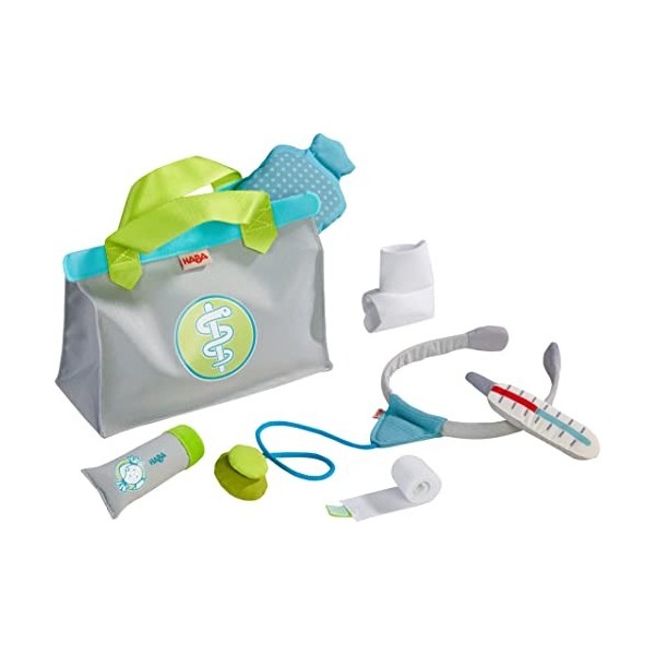 HABA - Ensemble Mallette de docteur - Jeux dimitation en tissu - 3 ans et plus - 306206