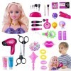 TLM Toys Salon de Coiffure pour Filles | Ensemble de Salon de beauté tête de poupée 35 pièces | Faire Semblant de Jouer à des