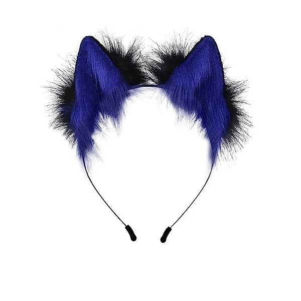 Bandeau Oreilles De Loup / Renard / Chat En Fausse Fourrure - Accessoire Cosplay Fait Main Pour Carnaval & Fête