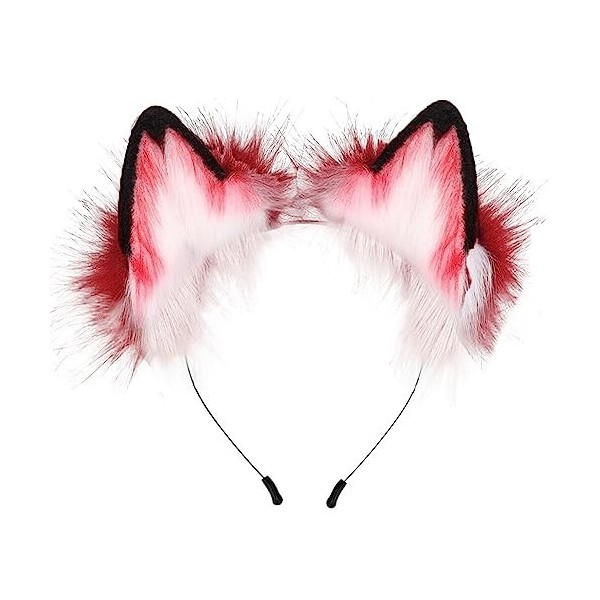 Oreilles de chat en fausse fourrure bandeau fait à la main oreilles de renard à fourrure oreilles de loup moelleux cheveux ce