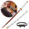 Épée Danime En Bambou Épée De Samouraï Rengoku Kyoujurou De Epee En Demon Slayer Katana Japonais, 76cm/104cm Lame En Bois Po