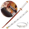 Épée Danime En Bambou Épée De Samouraï Rengoku Kyoujurou De Epee En Demon Slayer Katana Japonais, 76cm/104cm Lame En Bois Po