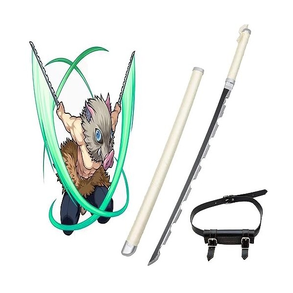 RYPDKM Demon Slayer Sword en Bois, Épée De Samouraï 75cm/104cm Lame De Bambou Katana Japonais Anime Cosplay Couteau Hashibir