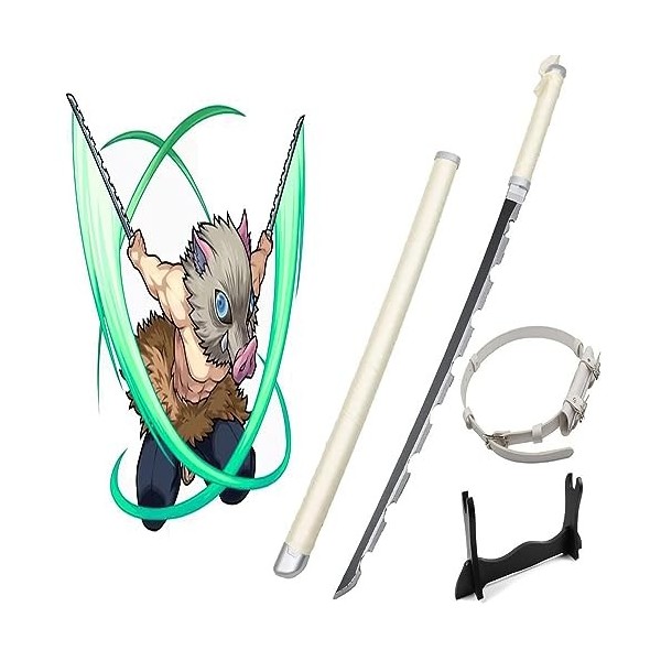 RYPDKM Demon Slayer Sword en Bois, Épée De Samouraï 75cm/104cm Lame De Bambou Katana Japonais Anime Cosplay Couteau Hashibir