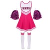 YiZYiF Enfant Fille Déguisement Pom-pom Girl Cheerleaders Cosplay Costume Carnaval Halloween Noël Robe Ecole avec Pompoms Ten