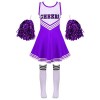 YiZYiF Enfant Fille Déguisement Pom-pom Girl Cheerleaders Cosplay Costume Carnaval Halloween Noël Robe Ecole avec Pompoms Ten