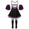 YiZYiF Enfant Fille Déguisement Pom-pom Girl Cheerleaders Cosplay Costume Carnaval Halloween Noël Robe Ecole avec Pompoms Ten