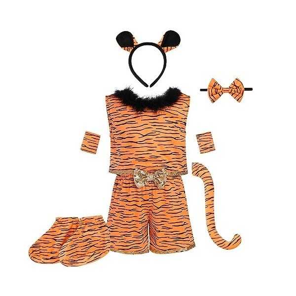 IBAKOM Costumes dHalloween pour enfants Garçons Filles Animaux Costume Cosplay Cartoon Déguisement Ailes Top à paillettes Sh