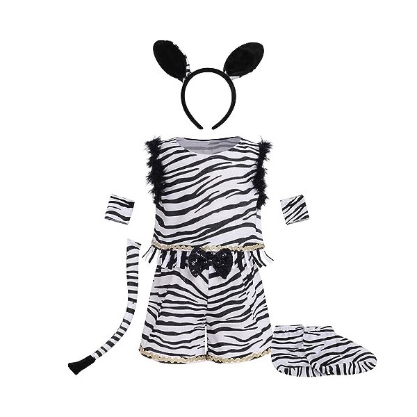 IBAKOM Costumes dHalloween pour enfants Garçons Filles Animaux Costume Cosplay Cartoon Déguisement Ailes Top à paillettes Sh