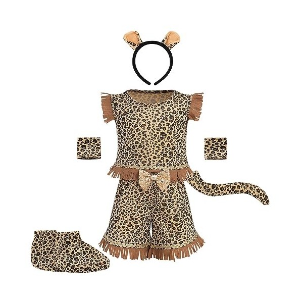 IBAKOM Costumes dHalloween pour enfants Garçons Filles Animaux Costume Cosplay Cartoon Déguisement Ailes Top à paillettes Sh