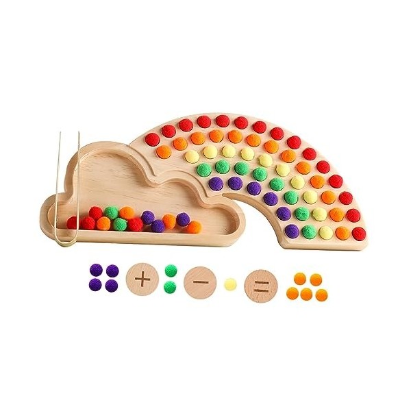 perfk Puzzle de perles à clip, jeu de perles de planche en bois, planches de perles de couleur, jouets éducatifs empilables d