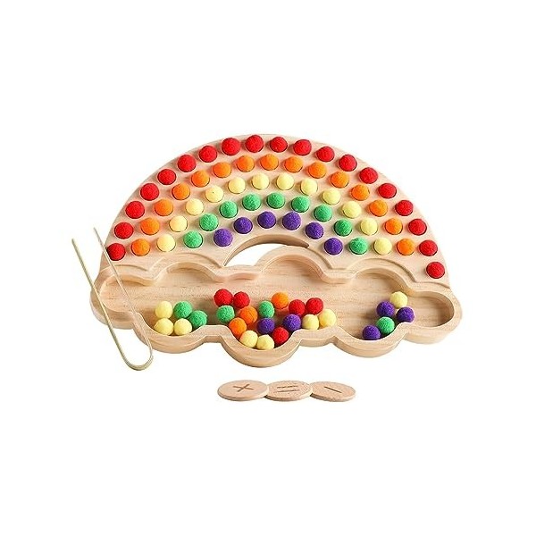 perfk Puzzle de perles à clip, jeu de perles de planche en bois, planches de perles de couleur, jouets éducatifs empilables d
