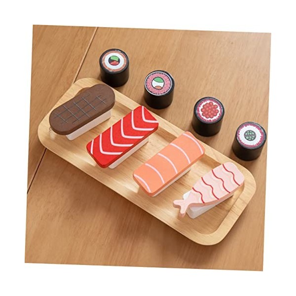 Toyvian 1 Ensemble en Bois Simulé Sushi Jouet Jouets Enfants Jouets pour Filles Fille Jouet Enfants Ensemble De Jeu Mini Joue