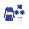 Mufeng Deguisement Pompom Girl Enfant, Uniforme de Pompom Girl Fille, Costume Cheer leader Enfant avec Pompoms, Cosplay Costu