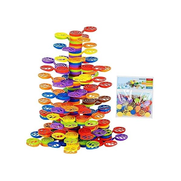 F Fityle Équilibre Blocs de Construction Montessori Jouets Parent Enfants Interactif Jeux Dempilage Jouets Arbre Blocs Demp