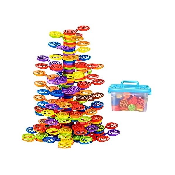 F Fityle Équilibre Blocs de Construction Montessori Jouets Parent Enfants Interactif Jeux Dempilage Jouets Arbre Blocs Demp