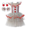 HIFONI Pennywise Costume Enfant Filles, Clown Tueur Effrayant pour Filles, Clown IT Cosplay Tenue, pour La Fête Cosplay Carna