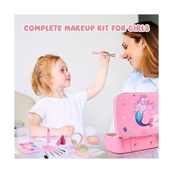 Kit De Maquillage Licorne Pour Filles 3-8 Ans - Jouet Cosmétique Enfant Avec Porte-monnaie - Cadeau Fille