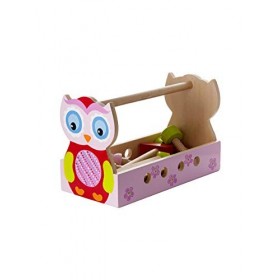 Mousehouse Gifts Jeu dImitation Bricolage en Bois boîte à Outils Jouet Enfant Cadeau de Hibou Eule Chouette pour Filles
