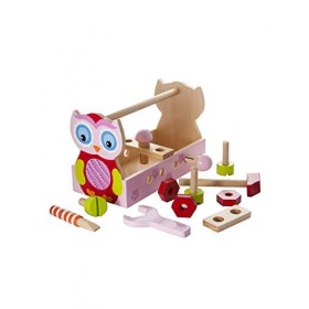 Mousehouse Gifts Jeu dImitation Bricolage en Bois boîte à Outils Jouet Enfant Cadeau de Hibou Eule Chouette pour Filles