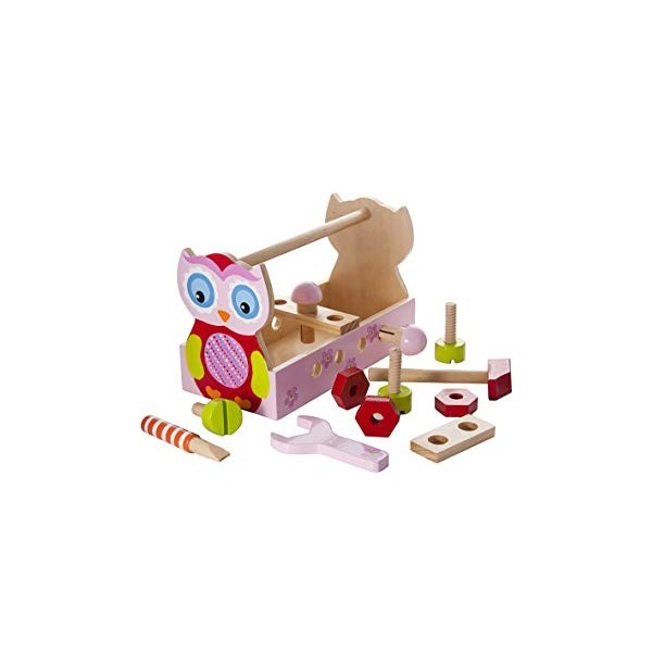 Mousehouse Gifts Jeu dImitation Bricolage en Bois boîte à Outils Jouet Enfant Cadeau de Hibou Eule Chouette pour Filles