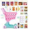 Play Circle Chariot Rose – Jouet Caddy de Courses avec Aliments pour Jeu de Role – Accessoires de Cuisine pour Enfants de 3 A