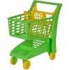 Chariot supermarche vet et Jaune - h poignee 47cm - Panier a roulettes superette - Jouet Imitation Enfant - Course