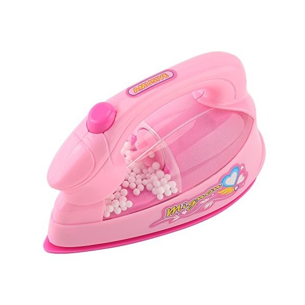 Mini Jouet pour Enfants en Fer électrique, Fer à Repasser Jouet Mini Électrique Fer Jouet en Plastique Rose Enfants Bébé Fill