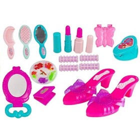 Jeu dimitation, Ensemble de Beauté pour Filles, Set de Coiffure avec Cosmétiques et Pantoufle dans la Malette