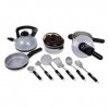 BSD Jeu dImitation - Set de Cuisine de Jouet, Utensile de Cuisine pour Enfants, Casseroles et Poêles avec Accessoires pour E