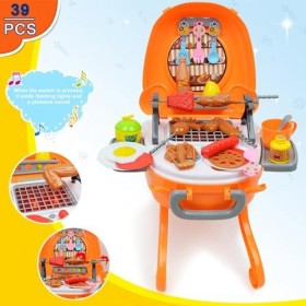 Shienfir Ensemble de Jouets de Cuisine Portable, Ensemble de Jouets de Cuisine, Ensemble de Jouets de Barbecue créatif au Des